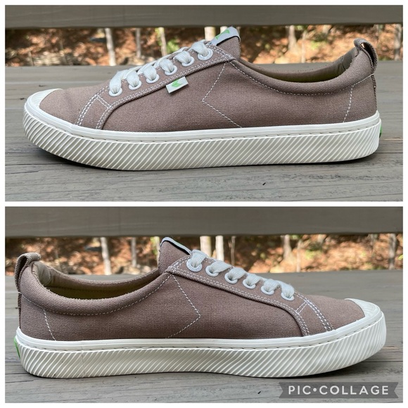 Cariuma OCA Low Washed Burn Sand Nude and Contrast Thread Canvas shoes size 10 - Picture 11 of 13